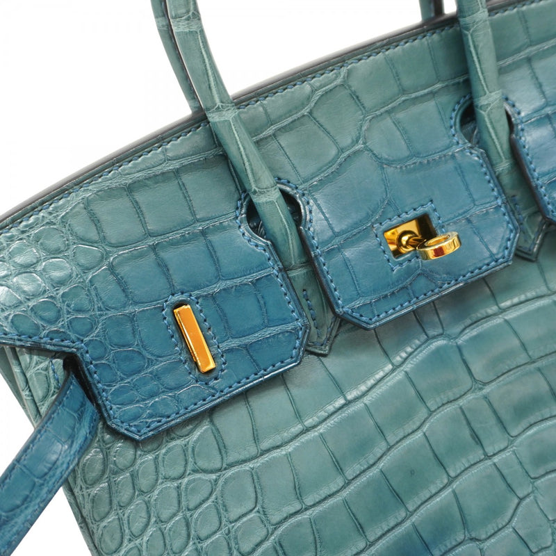★SALE【6bb1960-g】エルメス ハンドバッグ バーキン25 アリゲーターマット コルヴェール ゴールド金具 T刻印【中古】レディース