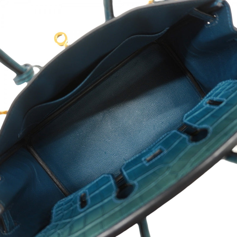 ★SALE【6bb1960-g】エルメス ハンドバッグ バーキン25 アリゲーターマット コルヴェール ゴールド金具 T刻印【中古】レディース