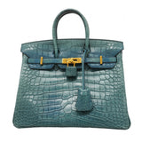 ★SALE【6bb1960-g】エルメス ハンドバッグ バーキン25 アリゲーターマット コルヴェール ゴールド金具 T刻印【中古】レディース