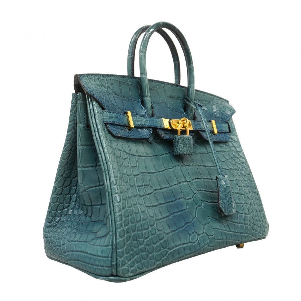 ★SALE【6bb1960-g】エルメス ハンドバッグ バーキン25 アリゲーターマット コルヴェール ゴールド金具 T刻印【中古】レディース