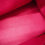 ★SALE【6bb1961-g】エルメス ハンドバッグ バーキン30ヴェルソ ポロサス フューシャピンク ローズショッキング シルバー金具 □M刻印【中古】レディース