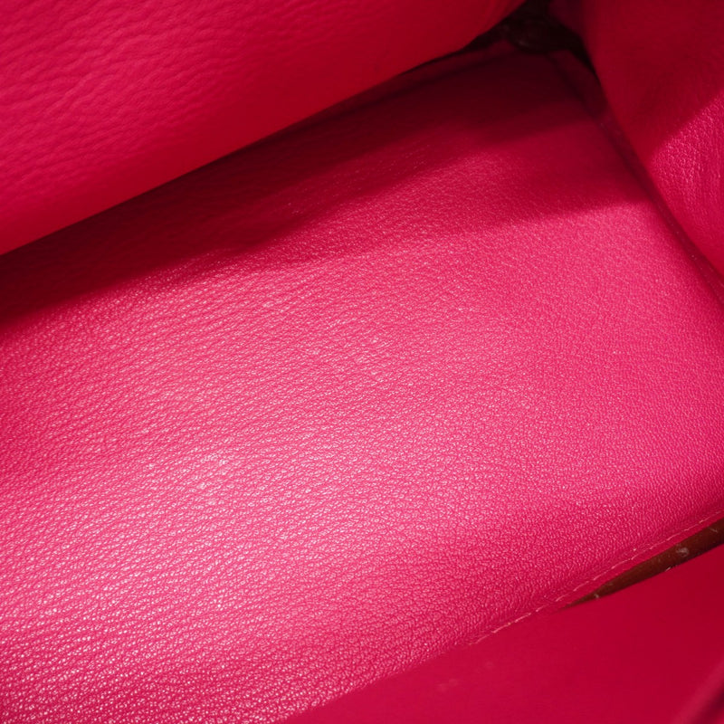 ★SALE【6bb1961-g】エルメス ハンドバッグ バーキン30ヴェルソ ポロサス フューシャピンク ローズショッキング シルバー金具 □M刻印【中古】レディース