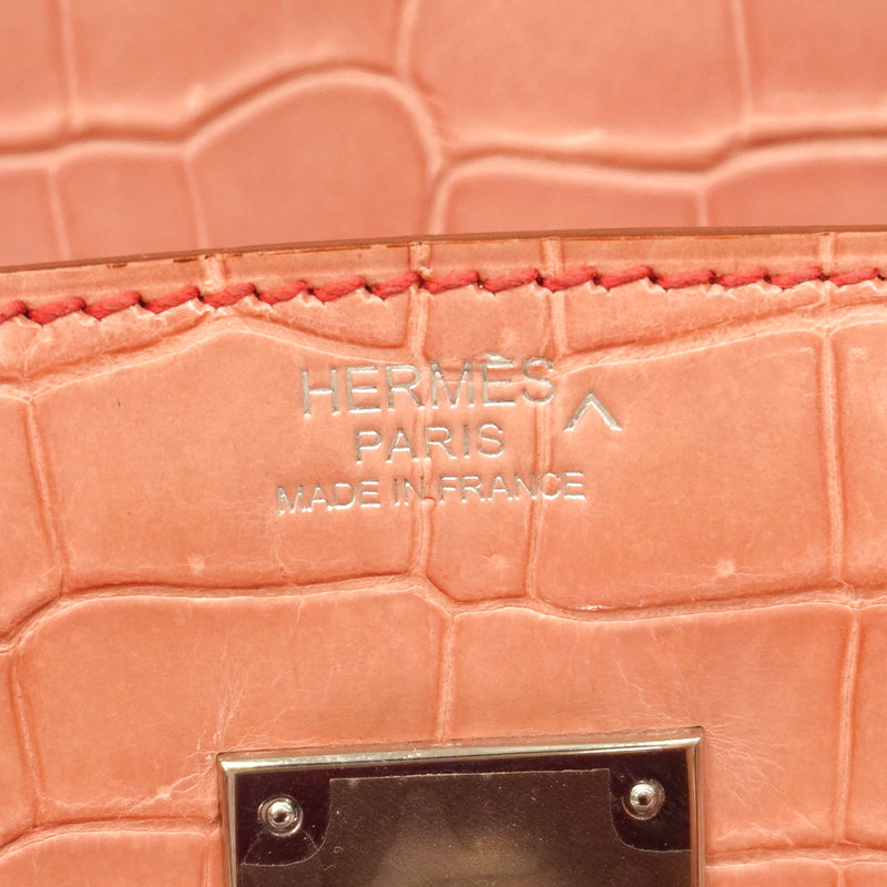 ★SALE【6bb1961-g】エルメス ハンドバッグ バーキン30ヴェルソ ポロサス フューシャピンク ローズショッキング シルバー金具 □M刻印【中古】レディース