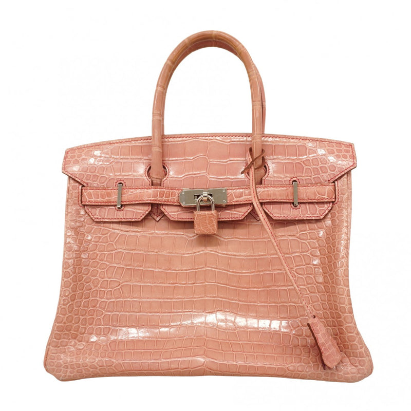 ★SALE【6bb1961-g】エルメス ハンドバッグ バーキン30ヴェルソ ポロサス フューシャピンク ローズショッキング シルバー金具 □M刻印【中古】レディース