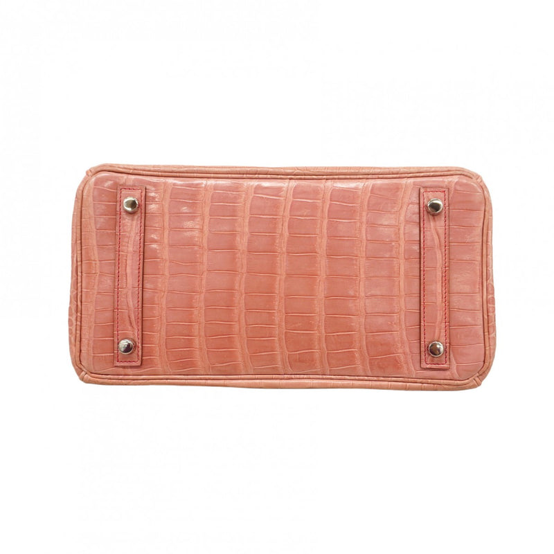 ★SALE【6bb1961-g】エルメス ハンドバッグ バーキン30ヴェルソ ポロサス フューシャピンク ローズショッキング シルバー金具 □M刻印【中古】レディース