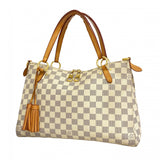 【6bb2308-k】ルイヴィトン ハンドバッグ ダミエ・アズール リミントン N40022 ホワイト ローズバレリーヌ【中古】レディース