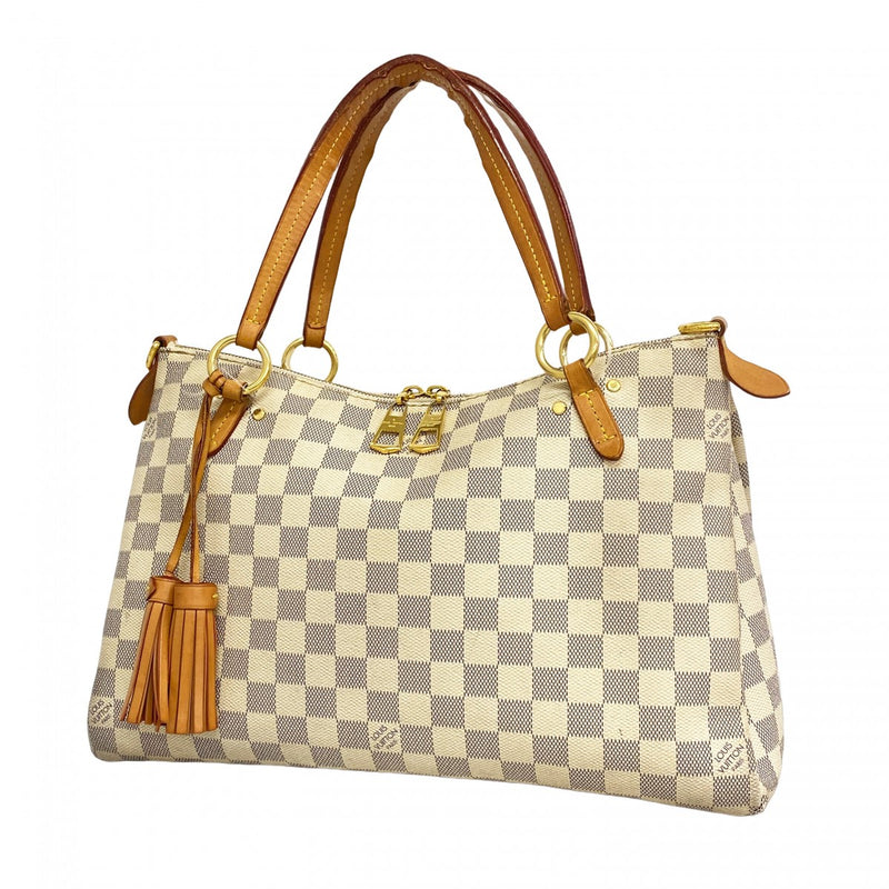 【6bb2308-k】ルイヴィトン ハンドバッグ ダミエ・アズール リミントン N40022 ホワイト ローズバレリーヌ【中古】レディース