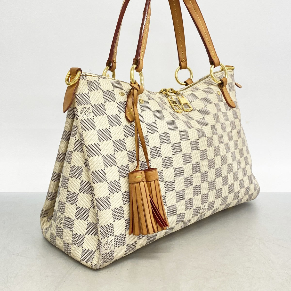 【6bb2308-k】ルイヴィトン ハンドバッグ ダミエ・アズール リミントン N40022 ホワイト ローズバレリーヌ【中古】レディース