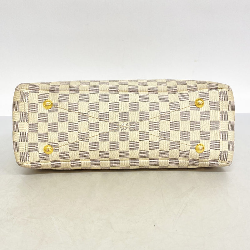 【6bb2308-k】ルイヴィトン ハンドバッグ ダミエ・アズール リミントン N40022 ホワイト ローズバレリーヌ【中古】レディース