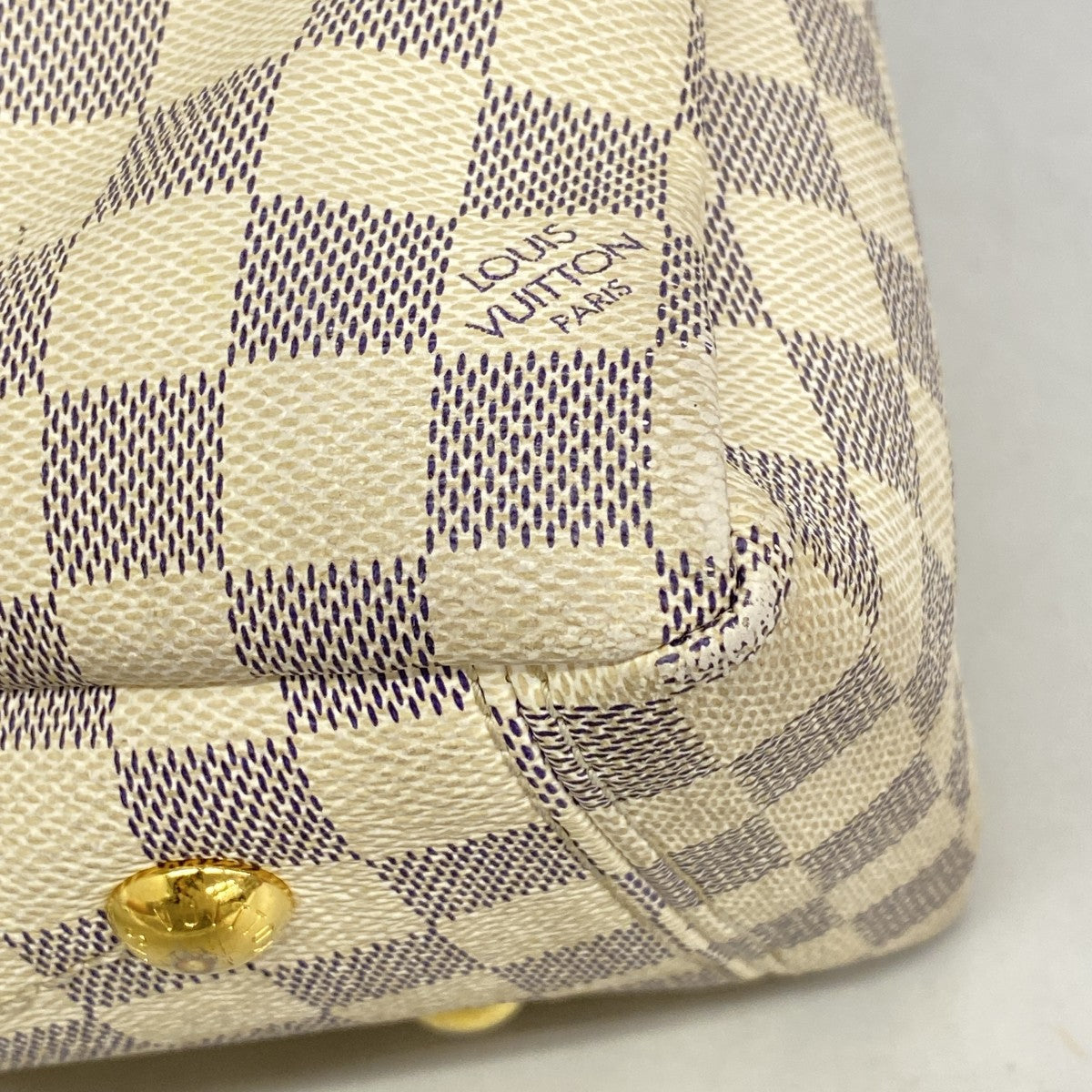 【6bb2308-k】ルイヴィトン ハンドバッグ ダミエ・アズール リミントン N40022 ホワイト ローズバレリーヌ【中古】レディース