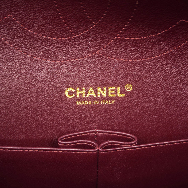 ★在庫処分★最終価格★SALE【6bb2358】シャネル ショルダーバッグ デカマトラッセ Wフラップ Wチェーン ラムスキン ブラック ゴールド金具【中古】レディース