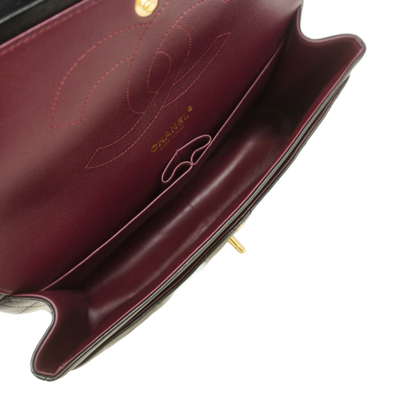 ★在庫処分★最終価格★SALE【6bb2358】シャネル ショルダーバッグ デカマトラッセ Wフラップ Wチェーン ラムスキン ブラック ゴールド金具【中古】レディース