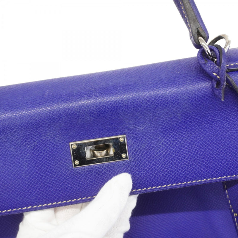 ★在庫処分★最終価格★SALE【6bb2676】エルメス ハンドバッグ ケリー28 キャンディ ヴォーエプソン ブルーエレクトリック/ブルーイズミール シルバー金具 □O刻印 2wayバッグ【中古】レディース