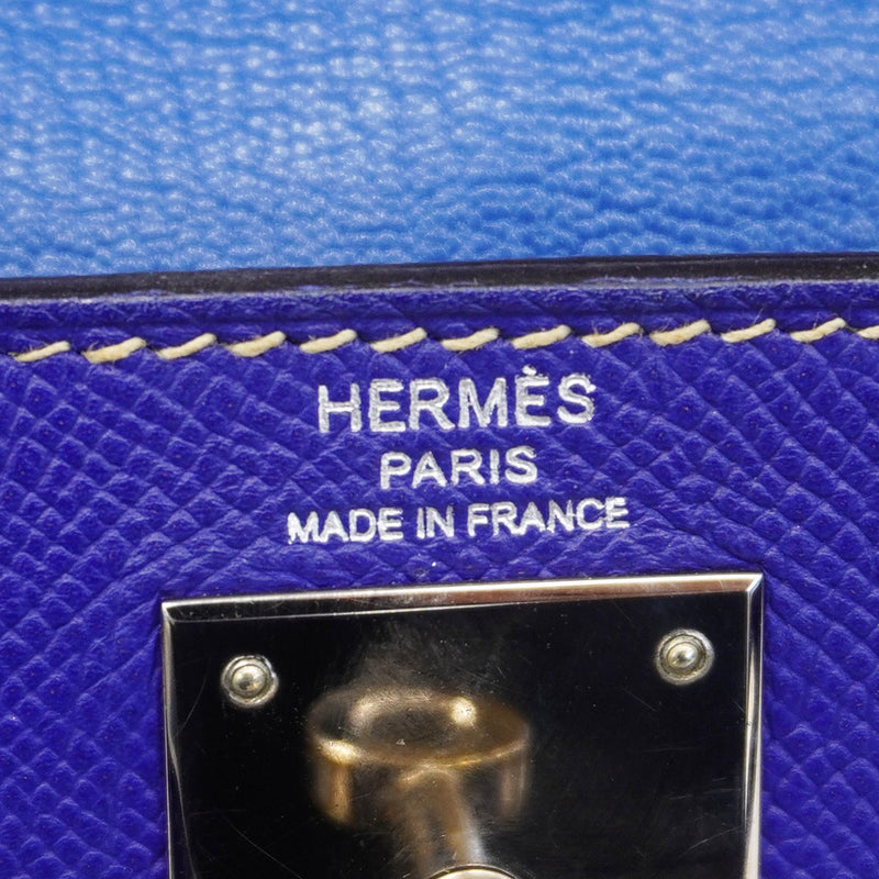 ★在庫処分★最終価格★SALE【6bb2676】エルメス ハンドバッグ ケリー28 キャンディ ヴォーエプソン ブルーエレクトリック/ブルーイズミール シルバー金具 □O刻印 2wayバッグ【中古】レディース