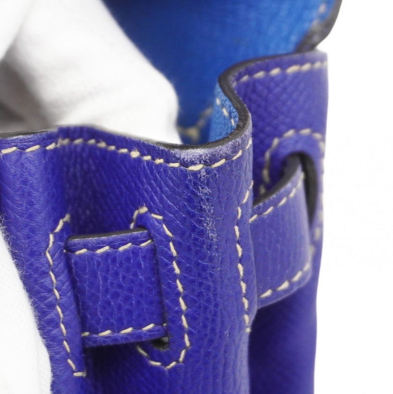 ★在庫処分★最終価格★SALE【6bb2676】エルメス ハンドバッグ ケリー28 キャンディ ヴォーエプソン ブルーエレクトリック/ブルーイズミール シルバー金具 □O刻印 2wayバッグ【中古】レディース