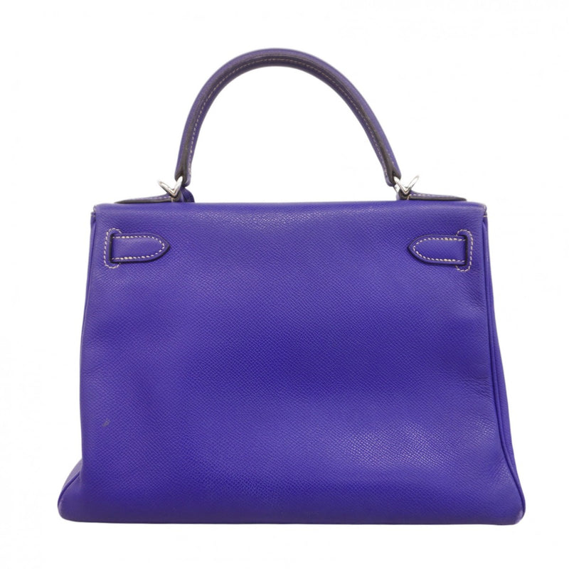 ★在庫処分★最終価格★SALE【6bb2676】エルメス ハンドバッグ ケリー28 キャンディ ヴォーエプソン ブルーエレクトリック/ブルーイズミール シルバー金具 □O刻印 2wayバッグ【中古】レディース