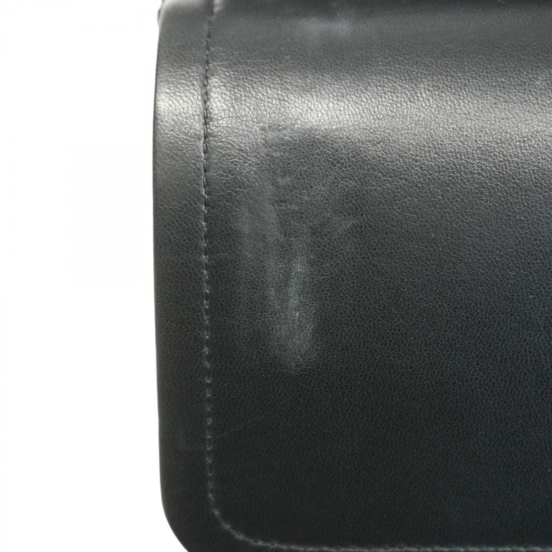 ★在庫処分★最終価格★SALE【6bb2677】シャネル ショルダーバッグ デカマトラッセ Wフラップ Wチェーン ラムスキン ブラック シルバー金具【中古】レディース