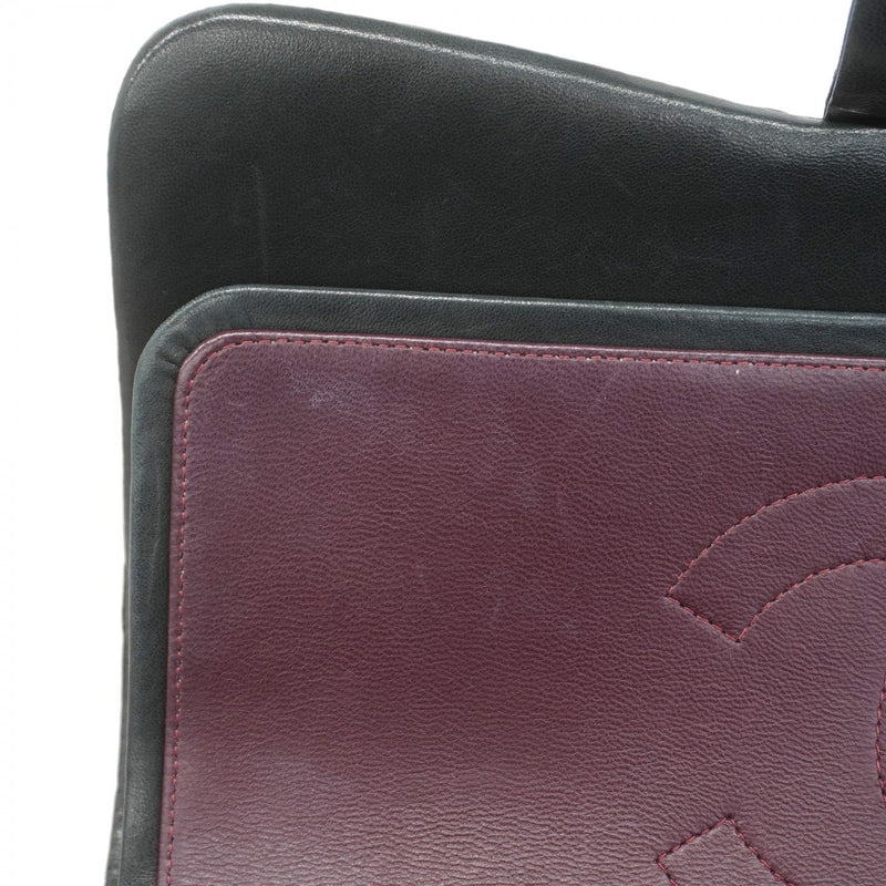 ★在庫処分★最終価格★SALE【6bb2677】シャネル ショルダーバッグ デカマトラッセ Wフラップ Wチェーン ラムスキン ブラック シルバー金具【中古】レディース