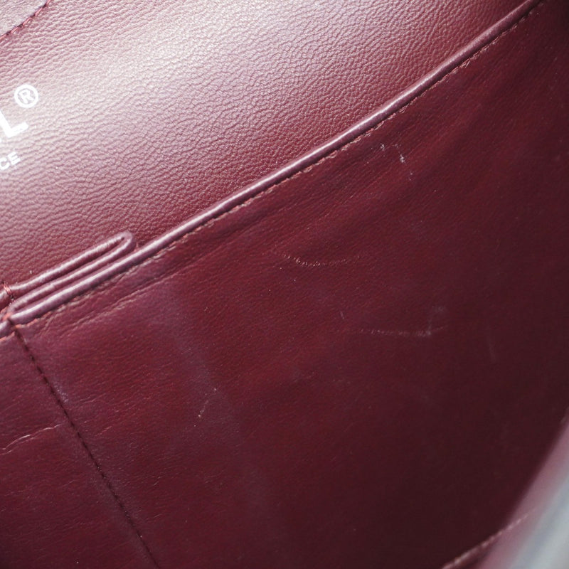 ★在庫処分★最終価格★SALE【6bb2677】シャネル ショルダーバッグ デカマトラッセ Wフラップ Wチェーン ラムスキン ブラック シルバー金具【中古】レディース