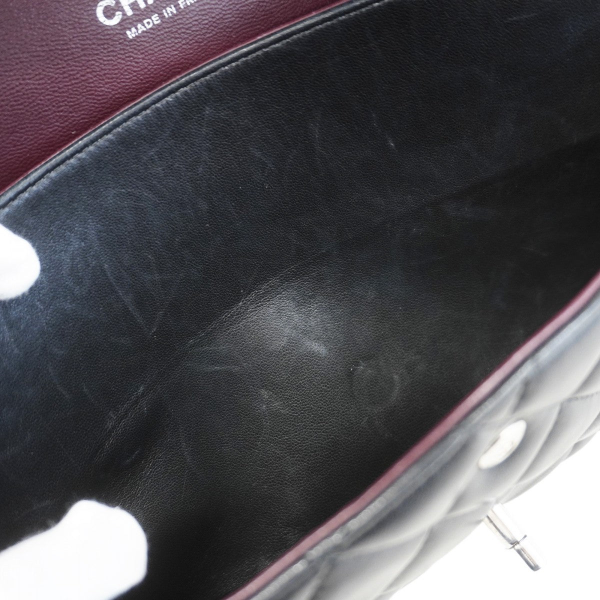 ★在庫処分★最終価格★SALE【6bb2677】シャネル ショルダーバッグ デカマトラッセ Wフラップ Wチェーン ラムスキン ブラック シルバー金具【中古】レディース