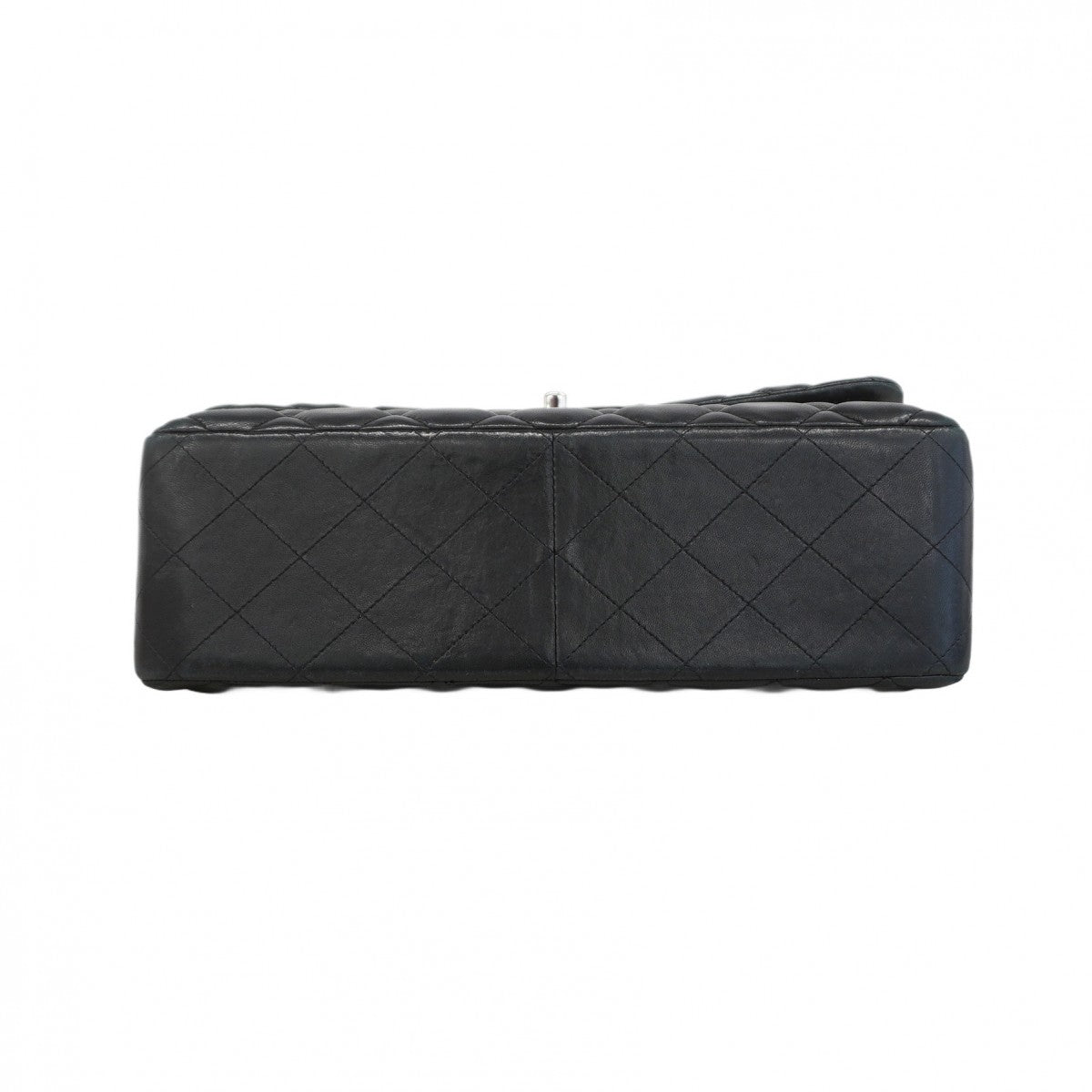 ★在庫処分★最終価格★SALE【6bb2677】シャネル ショルダーバッグ デカマトラッセ Wフラップ Wチェーン ラムスキン ブラック シルバー金具【中古】レディース