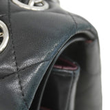 ★在庫処分★最終価格★SALE【6bb2677】シャネル ショルダーバッグ デカマトラッセ Wフラップ Wチェーン ラムスキン ブラック シルバー金具【中古】レディース