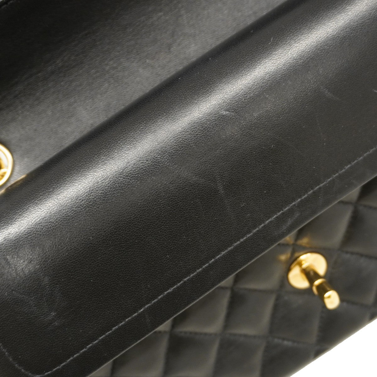 ★在庫処分★最終価格★SALE【6bb2699】シャネル ショルダーバッグ マトラッセ Wフラップ Wチェーン ラムスキン ブラック ゴールド金具【中古】レディース