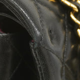 ★在庫処分★最終価格★SALE【6bb2699】シャネル ショルダーバッグ マトラッセ Wフラップ Wチェーン ラムスキン ブラック ゴールド金具【中古】レディース