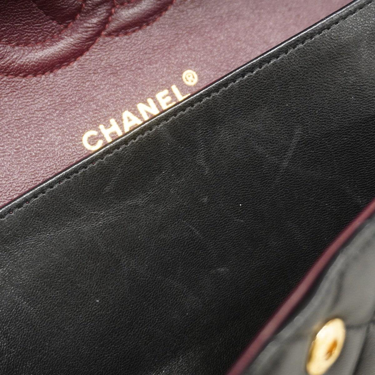 ★在庫処分★最終価格★SALE【6bb2699】シャネル ショルダーバッグ マトラッセ Wフラップ Wチェーン ラムスキン ブラック ゴールド金具【中古】レディース