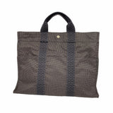 【6bb2701】エルメス トートバッグ エールラインMM キャンバス グレー シルバー金具【中古】メンズ レディース ユニセックス