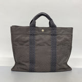 【6bb2701】エルメス トートバッグ エールラインMM キャンバス グレー シルバー金具【中古】メンズ レディース ユニセックス