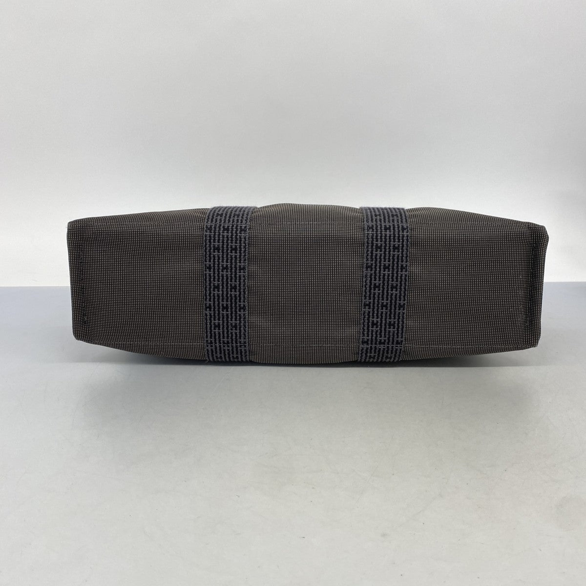 【6bb2701】エルメス トートバッグ エールラインMM キャンバス グレー シルバー金具【中古】メンズ レディース ユニセックス