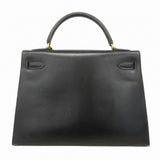 ★最終価格★SALE【6bb2890】エルメス ハンドバッグ ケリー32 ボックスカーフ ブラック ゴールド金具 〇Y刻印【中古】レディース