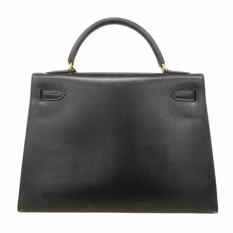 ★最終価格★SALE【6bb2890】エルメス ハンドバッグ ケリー32 ボックスカーフ ブラック ゴールド金具 〇Y刻印【中古】レディース