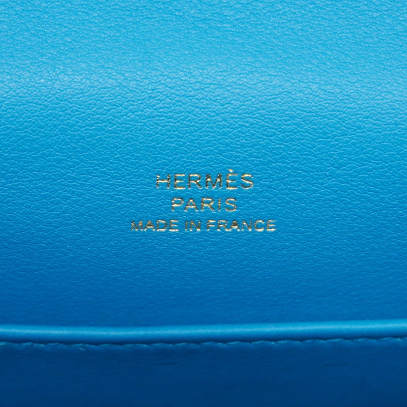 【6bb2891】エルメス ハンドバッグ ポシェットケリー スイフト ブルーザンジバル ゴールド金具 X刻印【中古】レディース