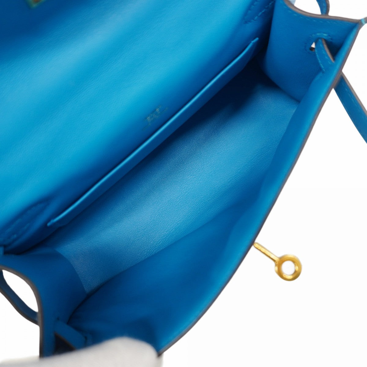 【6bb2891】エルメス ハンドバッグ ポシェットケリー スイフト ブルーザンジバル ゴールド金具 X刻印【中古】レディース