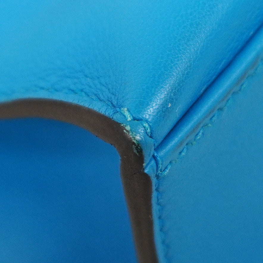 【6bb2891】エルメス ハンドバッグ ポシェットケリー スイフト ブルーザンジバル ゴールド金具 X刻印【中古】レディース