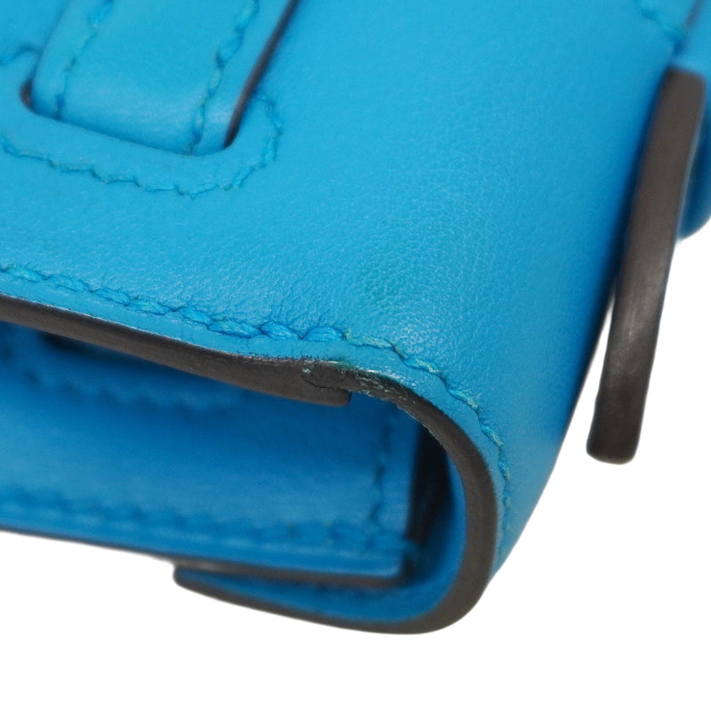 【6bb2891】エルメス ハンドバッグ ポシェットケリー スイフト ブルーザンジバル ゴールド金具 X刻印【中古】レディース