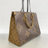 ★最終価格【6bb2926】ルイヴィトン トートバッグ モノグラム・ジャイアント/ リバース オンザゴーMM M45321 ブラウン 2wayバッグ【中古】レディース