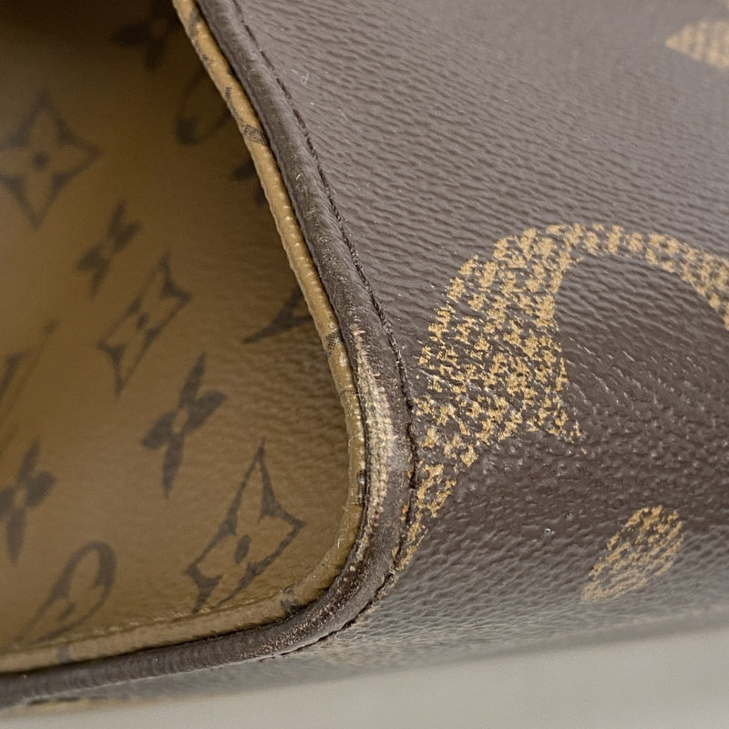 ★最終価格【6bb2926】ルイヴィトン トートバッグ モノグラム・ジャイアント/ リバース オンザゴーMM M45321 ブラウン 2wayバッグ【中古】レディース