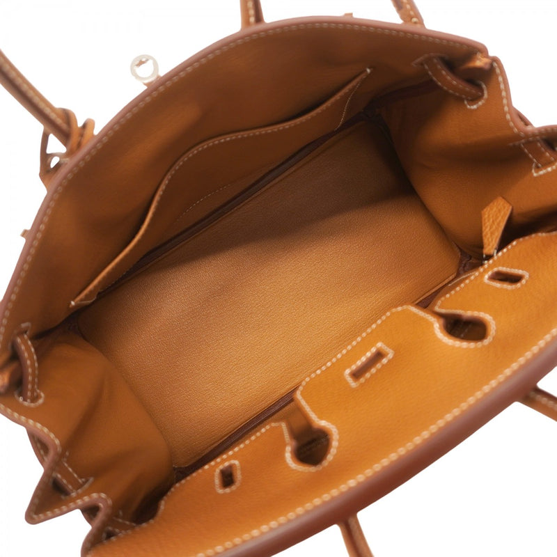 ★SALE【6bb2942-g】エルメス ハンドバッグ バーキン25 トゴ ゴールド シルバー金具 W刻印【中古】レディース