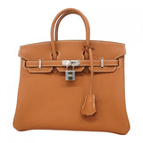 ★SALE【6bb2942-g】エルメス ハンドバッグ バーキン25 トゴ ゴールド シルバー金具 W刻印【中古】レディース