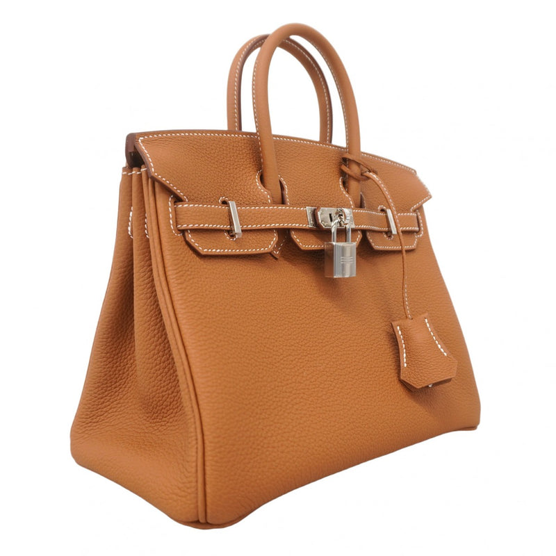 ★SALE【6bb2942-g】エルメス ハンドバッグ バーキン25 トゴ ゴールド シルバー金具 W刻印【中古】レディース