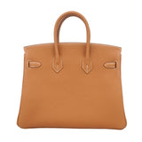 ★SALE【6bb2942-g】エルメス ハンドバッグ バーキン25 トゴ ゴールド シルバー金具 W刻印【中古】レディース