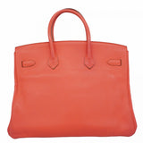 ★最終価格★SALE【6bb3007-h】エルメス ハンドバッグ バーキン35 トリヨンクレマンス ルージュピヴォワンヌ ゴールド金具 □P刻印【中古】レディース