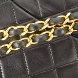 ★最終価格★SALE【6bc3277】シャネル ショルダーバッグ マトラッセ Wフラップ Wチェーン ラムスキン ブラック ゴールド金具【中古】レディース