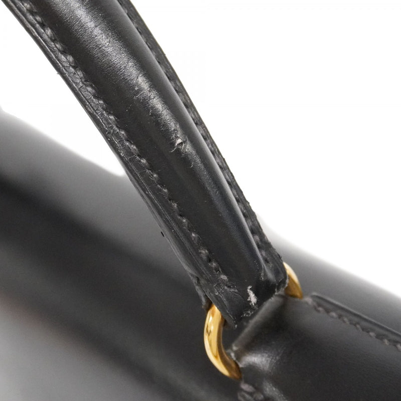 ★最終価格★SALE【6bc3281】エルメス ハンドバッグ ケリー32 ボックスカーフ ブラック ゴールド金具 〇W刻印【中古】レディース