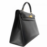 ★最終価格★SALE【6bc3281】エルメス ハンドバッグ ケリー32 ボックスカーフ ブラック ゴールド金具 〇W刻印【中古】レディース