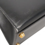 ★最終価格★SALE【6bc3281】エルメス ハンドバッグ ケリー32 ボックスカーフ ブラック ゴールド金具 〇W刻印【中古】レディース