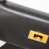 ★最終価格★SALE【6bc3281】エルメス ハンドバッグ ケリー32 ボックスカーフ ブラック ゴールド金具 〇W刻印【中古】レディース